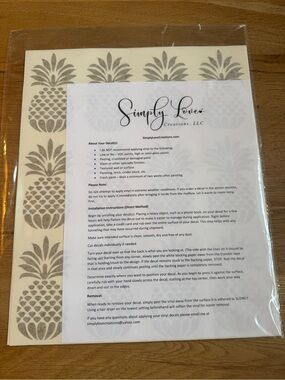 Simply Love Creations Pineapple wall Decal Sheet in Taupe